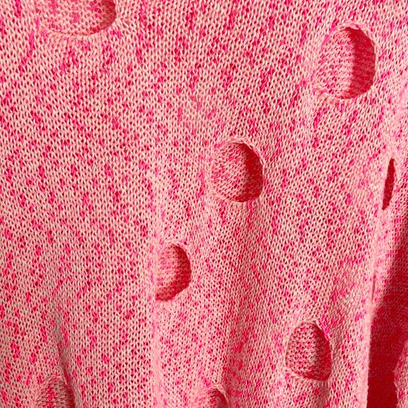 French Kyss 3/4 sleeve holey crew - size L - Picture 3 of 7